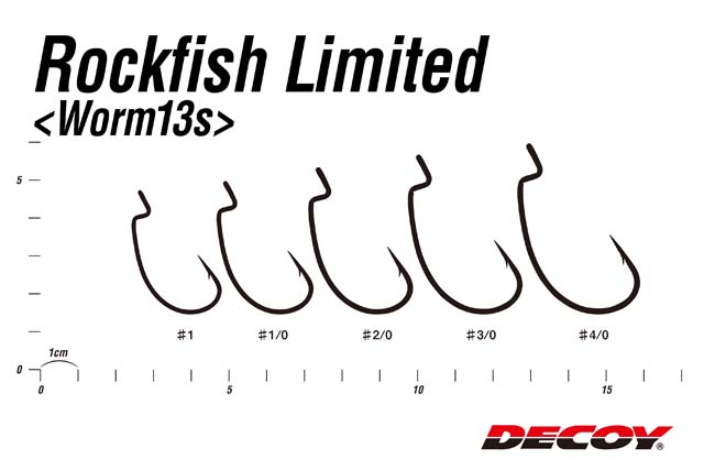 DECOY Rock Fish Limited Worm13S: размерный ряд