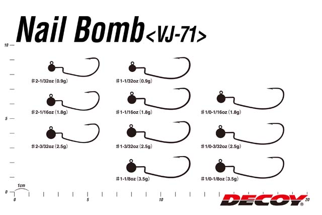 DECOY NAIL BOMB VJ-71: размерный ряд