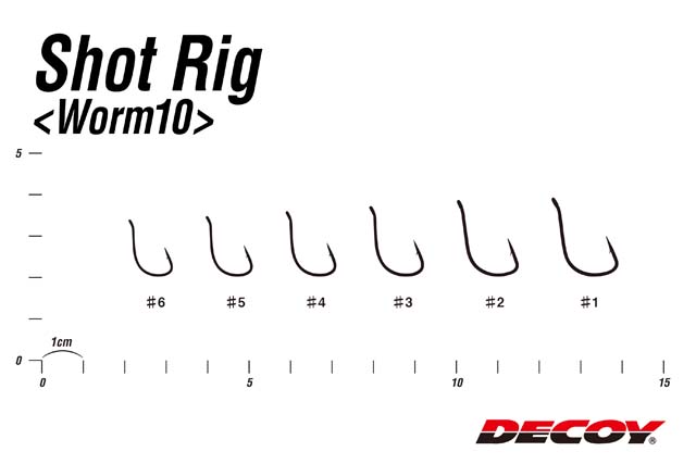 DECOY Shot Rig Worm10: размерный ряд