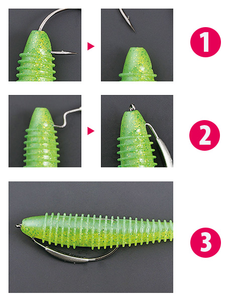 Как оснащать приманку крючками BACK SWITCHER WORM103